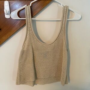 Beige Knit Tank Top